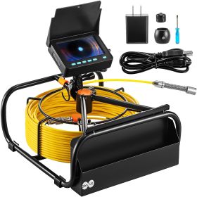 VEVOR Sewer Camera, 65.6FT 4.3" Screen, Pipeline Inspection Camera w/DVR Function & Snake Cable, Waterproof IP68 Borescope with LED Lights