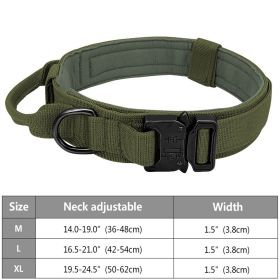 Tactical Pet Collar; Dog Collar With Handle; Military Heavy Duty Dog Collars For Medium Large Dogs (Color: Army green, size: XL)