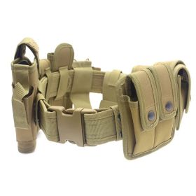 Outdoor Utility Tools Belt for Versatile Police Security Guard (Color: Khaki, Type: Tools Belt)